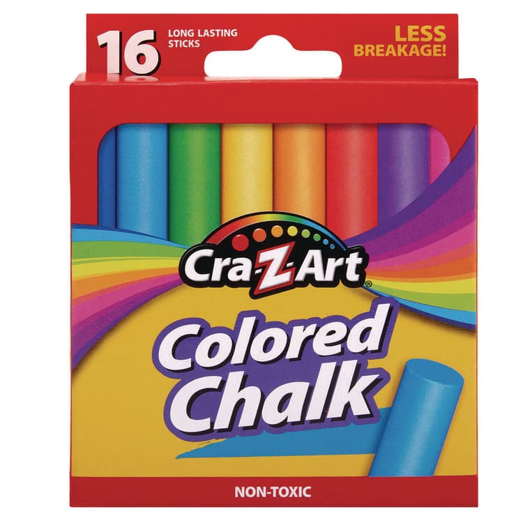 LAROSE INDUSTRIES, LLC Colored Chalk, Assorted Colors, 16/Pack (CZA1080148)