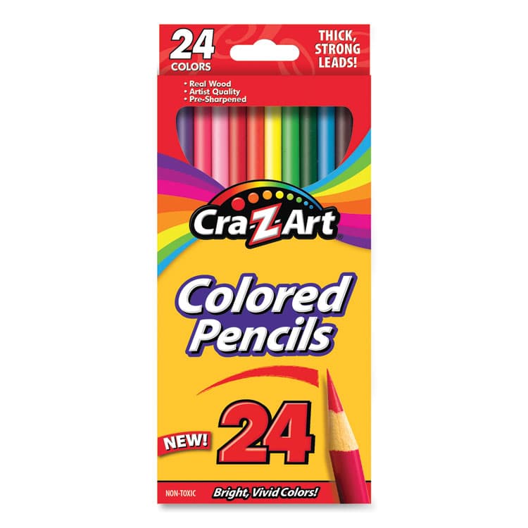 LAROSE INDUSTRIES, LLC Colored Pencils, 24 Assorted Lead and Barrel Colors, 24/Pack (CZA1040348)