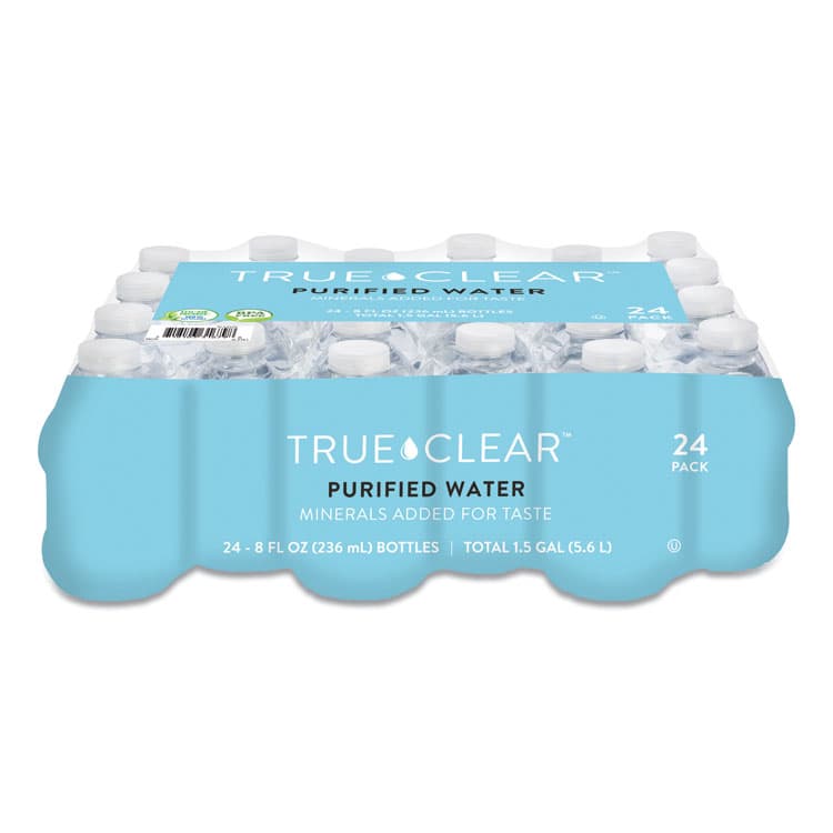 TRUE CLEAR Purified Bottled Water, 8 oz Bottle, 24 Bottles/Carton, 182 Cartons/Pallet (TCL8OZ24PLT182) thumbnail 2