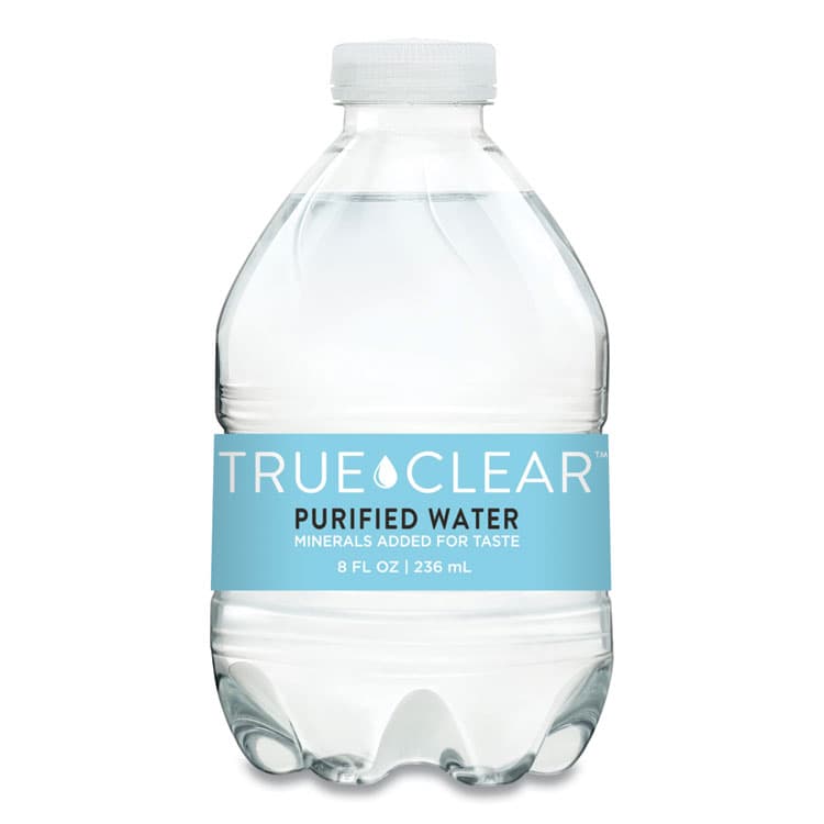 TRUE CLEAR Purified Bottled Water, 8 oz Bottle, 24 Bottles/Carton, 168 Cartons/Pallet (TCL8OZ24PLT168)