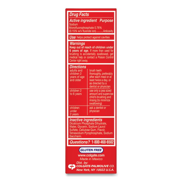 COLGATE PALMOLIVE, IPD. Cavity Protection Toothpaste, Regular Flavor, 1 oz Tube, 24/Carton (CPC51111) thumbnail 4