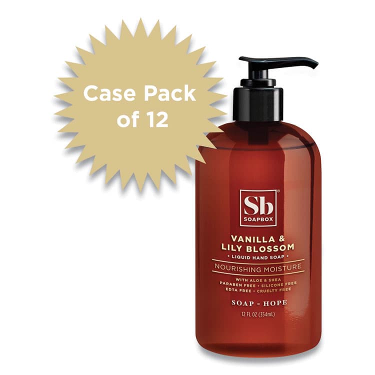 SOAPBOX Hand Soap, Vanilla and Lily Blossom Scent, 12 oz, 12/Carton (SBX00679CT) thumbnail 2