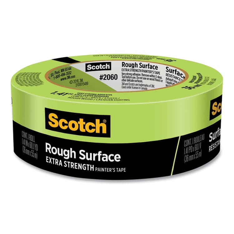 3M/COMMERCIAL TAPE DIV. Rough Surface Extra Strength Painter's Tape, 3" Core, 1.41" x 60.1 yds, Green (MMM206036AP)