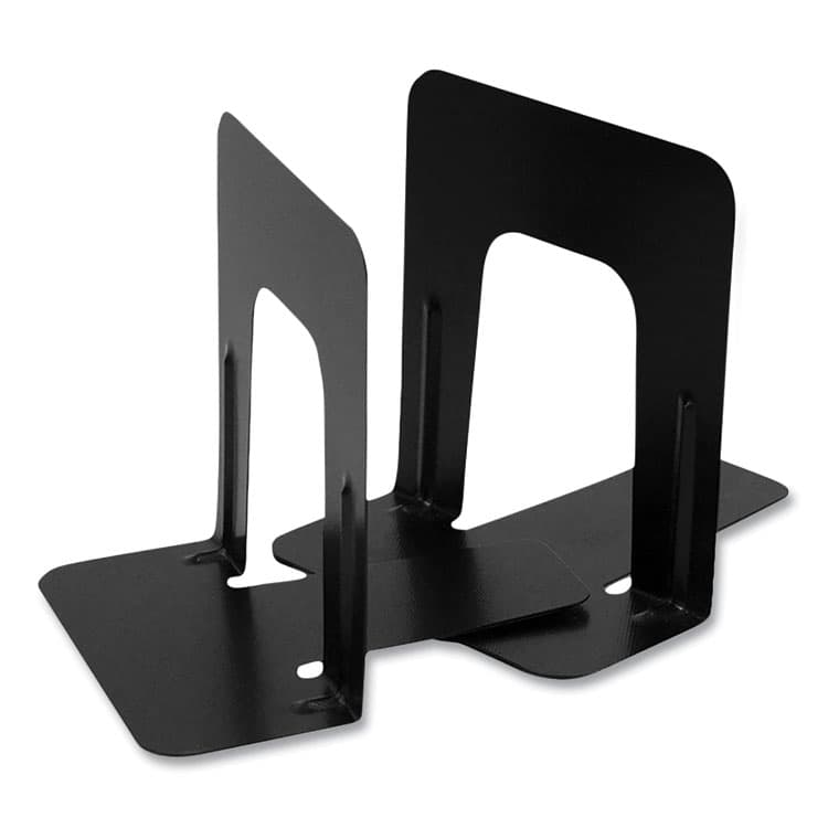 OFFICEMATE INTERNATIONAL CORP. Steel Bookends, Nonskid Base, 4.75 x 5.13 x 5, Black, Pair (OIC93001)
