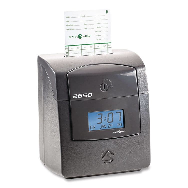 PYRAMID TECHNOLOGIES, . 2650 Pro Auto Aligning Time Clock, Digital Display, Charcoal (PTI2650)