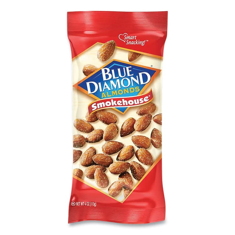 BLUE DIAMOND GROWERS Smokehouse Flavored Almonds, 4 oz Bag, 12 Bags/Box (DFDBLU09918) thumbnail 2