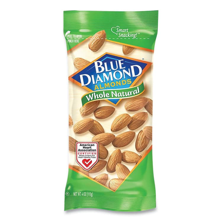 BLUE DIAMOND GROWERS Whole Natural Almonds, 4 oz Bag, 12 Bags/Box (DFDBLU11025) thumbnail 2