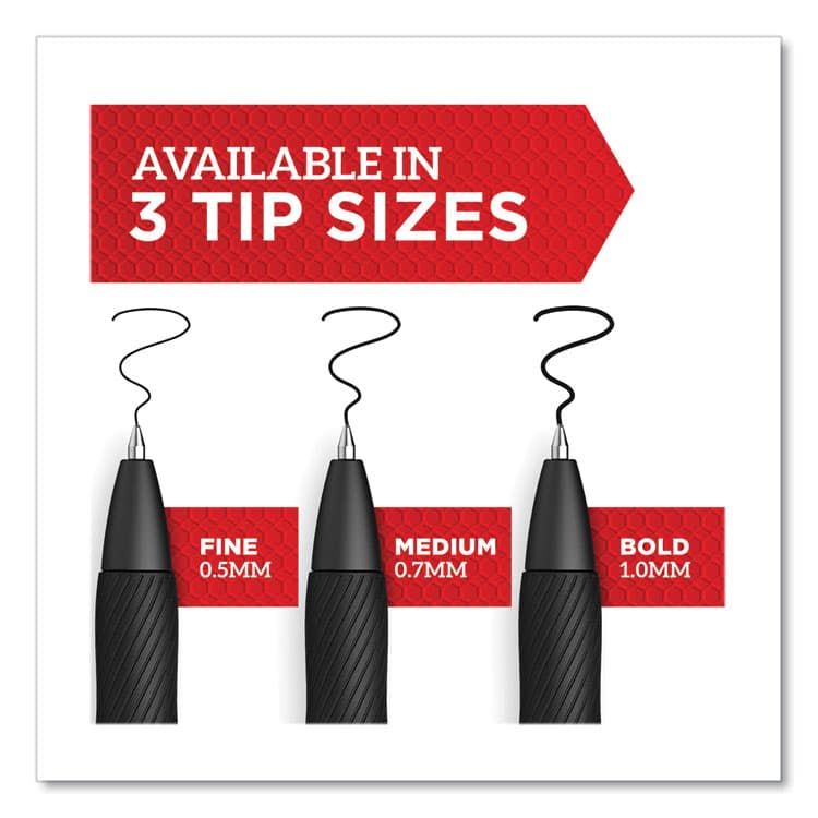 SANFORD S-Gel High-Performance Gel Pen, Retractable, Fine 0.5 mm, Black Ink, Black Barrel, 4/Pack (SAN2096140) thumbnail 2