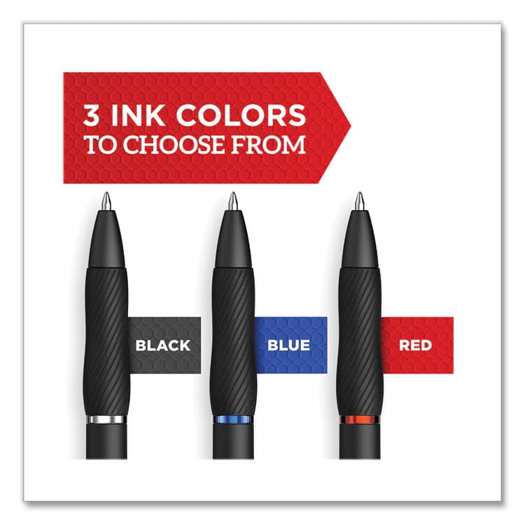 SANFORD S-Gel High-Performance Gel Pen, Retractable, Fine 0.5 mm, Black Ink, Black Barrel, 4/Pack (SAN2096140) thumbnail 3