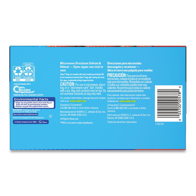 SC JOHNSON Seal Top Bags, Gallon, 10.75" x 10.56", Clear, 75/Box (SJN314472) thumbnail 2