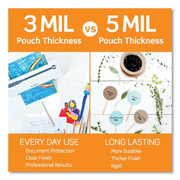 3M/COMMERCIAL TAPE DIV. Laminating Pouches, 3 mil, 9" x 11.5", Gloss Clear, 20/Pack (MMMTP385420) thumbnail 4