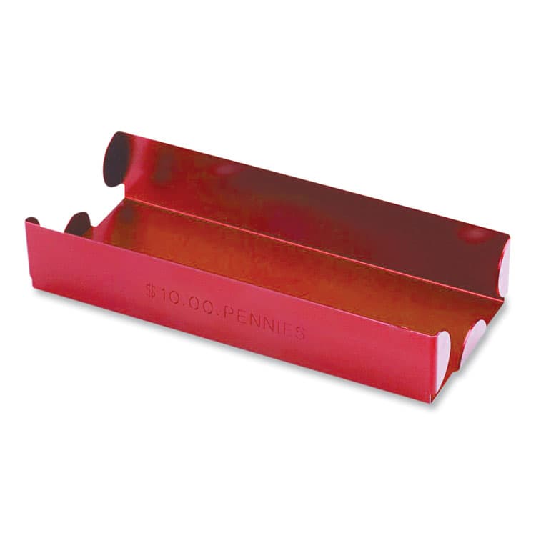 CONTROLTEK Metal Coin Tray, Accommodates $10 in Pennies, 3.5" x 10" x 1.75", Red (CNK560065)