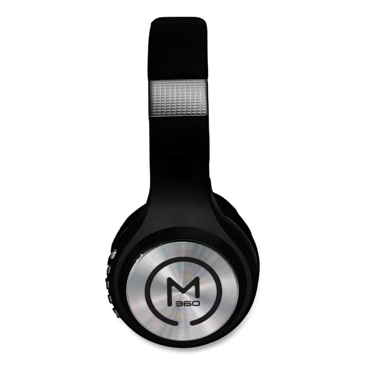 CREATIVE MARKETING, . SERENITY Stereo Wireless Headphones with Microphone, 3 ft Cord, Black/Silver (MHSHP5500B) thumbnail 3