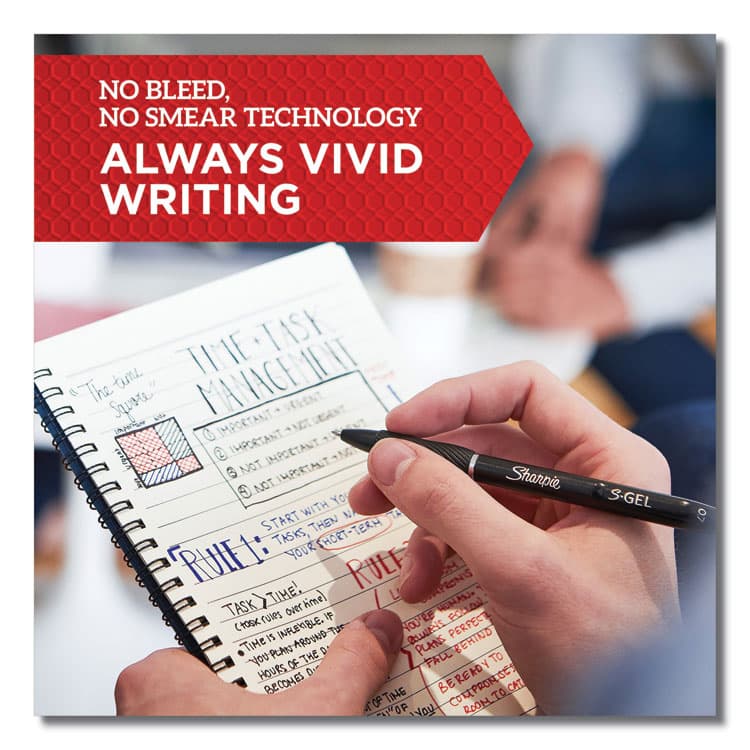 SANFORD S-Gel High-Performance Gel Pen, Retractable, Medium 0.7 mm, Blue Ink, Black Barrel, 4/Pack (SAN2096172) thumbnail 4