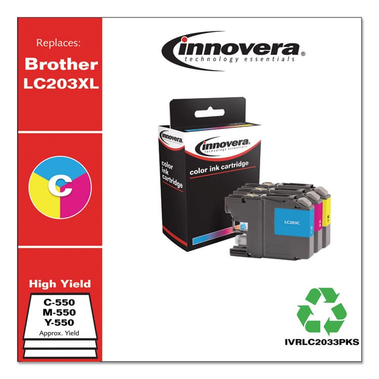 INNOVERA Remanufactured Cyan/Magenta/Yellow High-Yield Ink, Replacement for LC2033PKS, 550 Page-Yield (IVRLC2033PKS) thumbnail 2