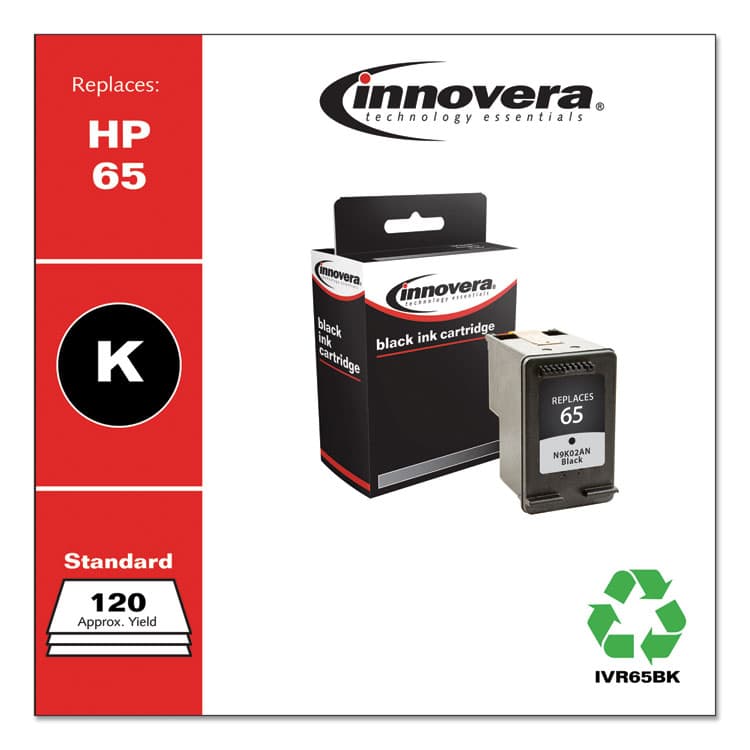 INNOVERA Remanufactured Black Ink, Replacement for 65 (N9K02AN), 120 Page-Yield (IVR65BK) thumbnail 2