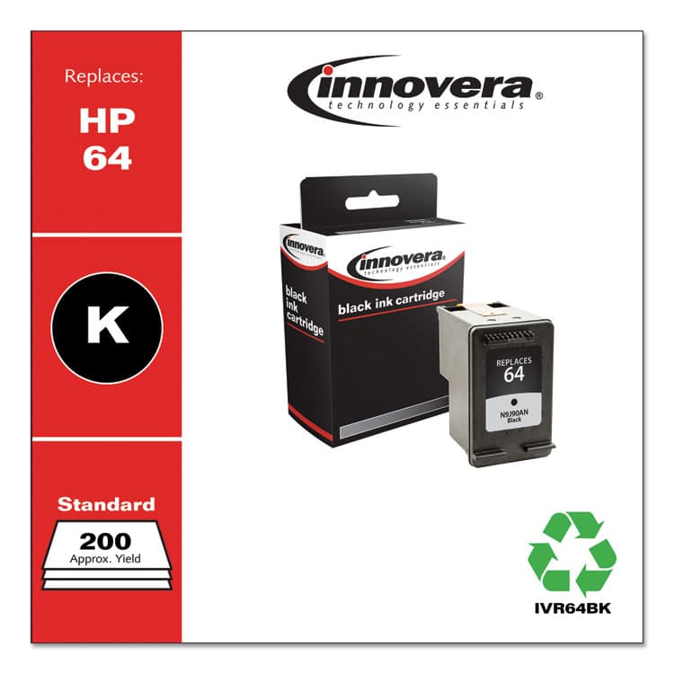 INNOVERA Remanufactured Black Ink, Replacement for 64 (N9J90AN), 200 Page-Yield (IVR64BK) thumbnail 2