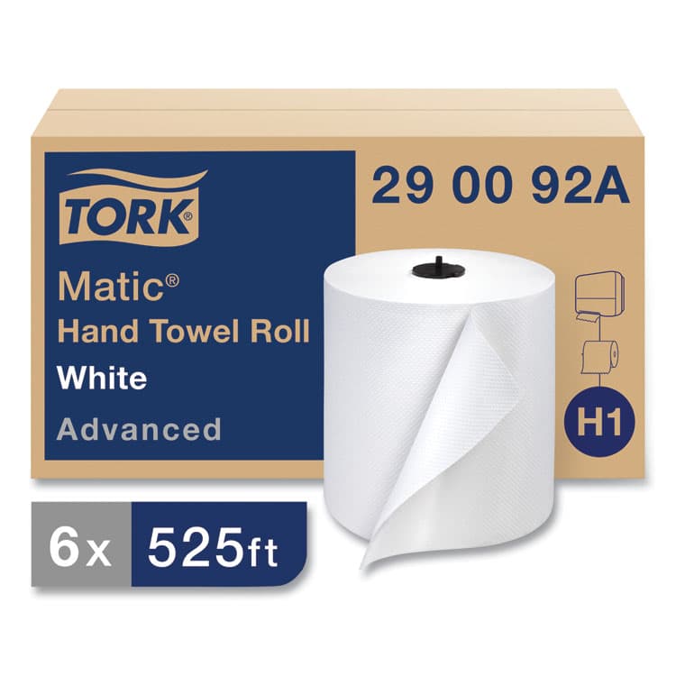 ESSITY Advanced Matic Hand Towel Roll, 2-Ply, 7.7" x 525 ft, White, 643/Roll, 6 Rolls/Carton (TRK290092A)