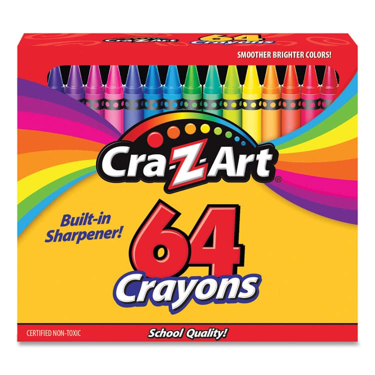 LAROSE INDUSTRIES, LLC Crayons, Regular Size, 64 Assorted Colors, 16/Pack (CZA10202WM16)