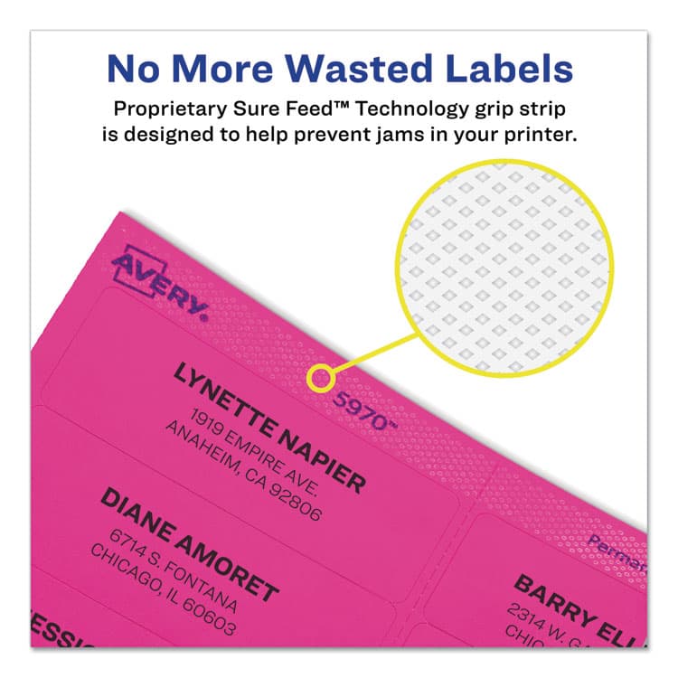AVERY PRODUCTS CORPORATION High-Visibility Permanent Laser ID Labels, 2 x 4, Neon Assorted, 500/Pack (AVE5956) thumbnail 3