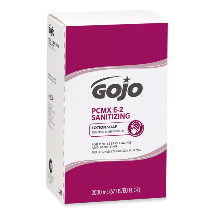 GO-JO INDUSTRIES E2 Sanitizing Lotion Soap with PCMX Refill, For Pro TDX Dispenser, Fragrance-Free, 2,000 mL, 4/Carton (GOJ728104CT) thumbnail 2
