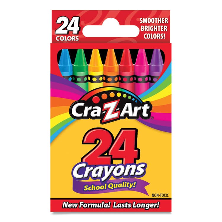 LAROSE INDUSTRIES, LLC Crayons, Regular Size, 24 Assorted Colors, 24/Pack (CZA1020148)