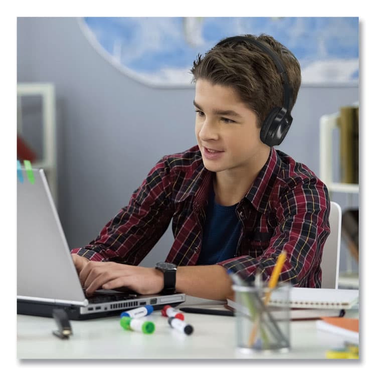 CREATIVE MARKETING, . TREMORS Stereo Wireless Headphones with Microphone, 3 ft Cord, Black (MHSHP4500B) thumbnail 4