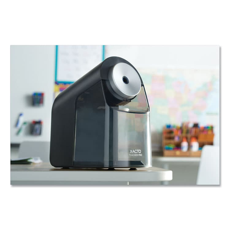 ELMER'S PRODUCTS, . Model 1675 TeacherPro Classroom Electric Pencil Sharpener, AC-Powered, 4 x 7.5 x 8, Black/Silver/Smoke (EPI1675X) thumbnail 3