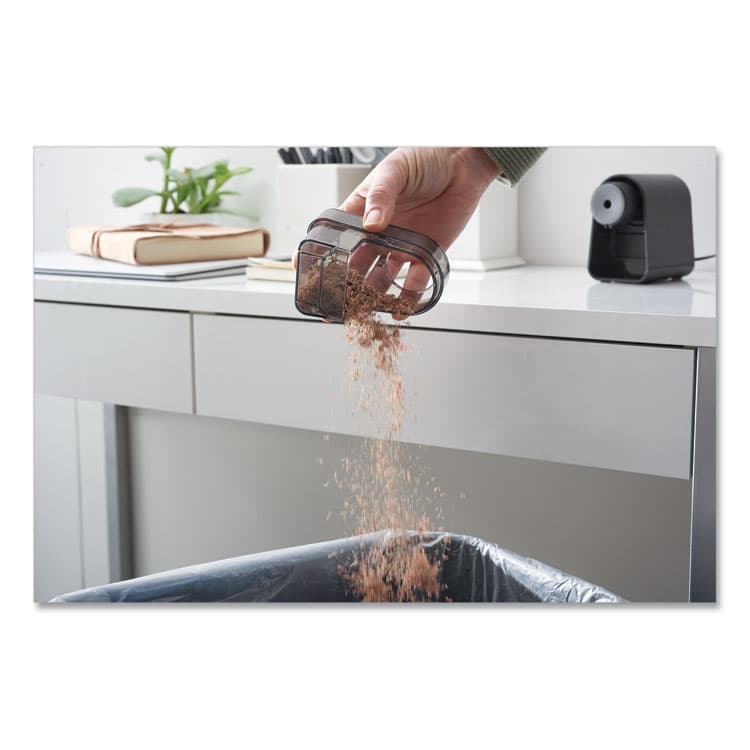 ELMER'S PRODUCTS, . Model 19501 Mighty Mite Home Office Electric Pencil Sharpener, AC-Powered, 3.5 x 5.5 x 4.5, Black/Gray/Smoke (EPI19501X) thumbnail 4