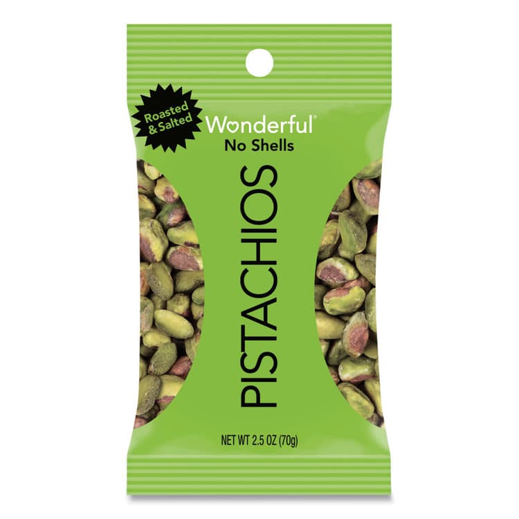 PARAMOUNT FARMS . Wonderful Pistachios, Dry Roasted and Salted, 2.5 oz, 8/Box (PAM070146A25M)