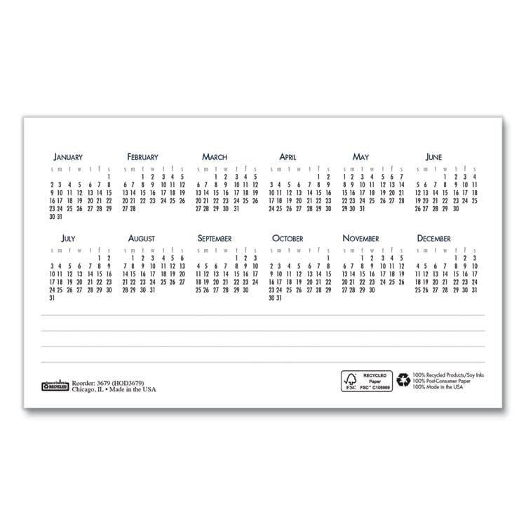 HOUSE OF DOOLITTLE Bar Harbor Recycled Desk Tent Monthly Calendar, 7 x 4.25, White/Blue Sheets, 12-Month (Jan to Dec): 2026 (HOD3679) thumbnail 3