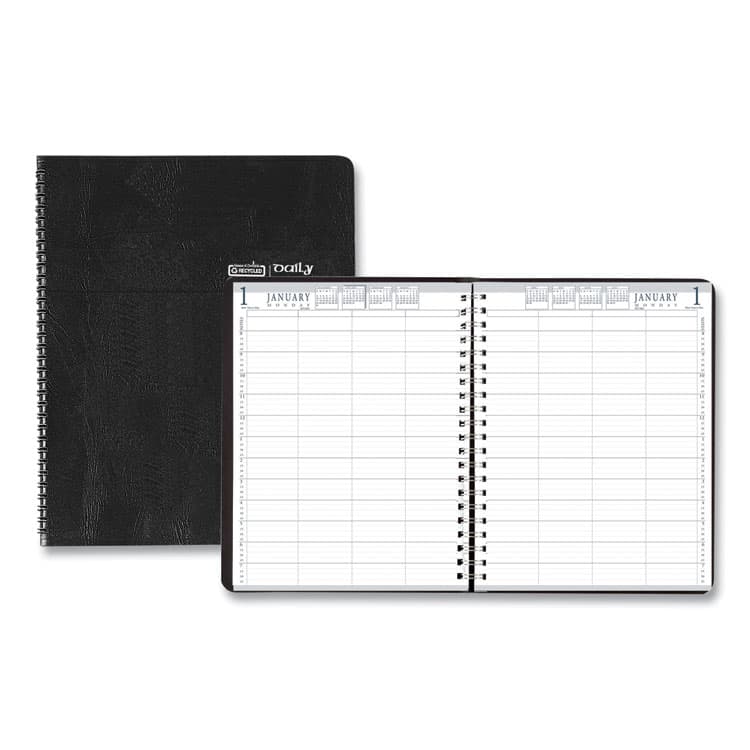 HOUSE OF DOOLITTLE Eight-Person Group Practice Daily Appointment Book, 11 x 8.5, Black Cover, 12-Month (Jan to Dec): 2026 (HOD28102)