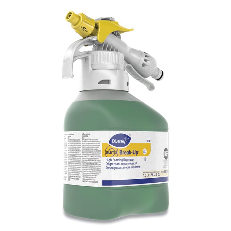 DIVERSEY Suma Break-Up Heavy-Duty Foaming Grease-Release Cleaner, 1,500 mL Bottle, 2/Carton (DVO93313117) thumbnail 3