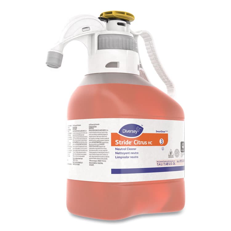 DIVERSEY Stride Neutral Cleaner, Citrus Scent, 1.4 L SmartDose, 2/Carton (DVO95122613) thumbnail 2