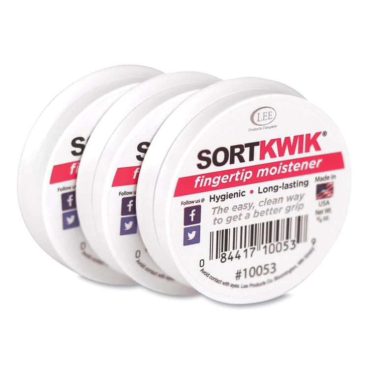 LEE PRODUCTS COMPANY Sortkwik Fingertip Moisteners, 0.38 oz, Pink, 3/Pack (LEE10053)