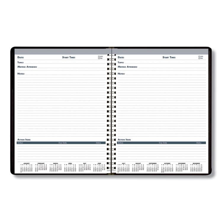 HOUSE OF DOOLITTLE Recycled Meeting Note Planner, 11 x 8.5, Black Cover, 12-Month (Jan to Dec): 2026 (HOD583992) thumbnail 2