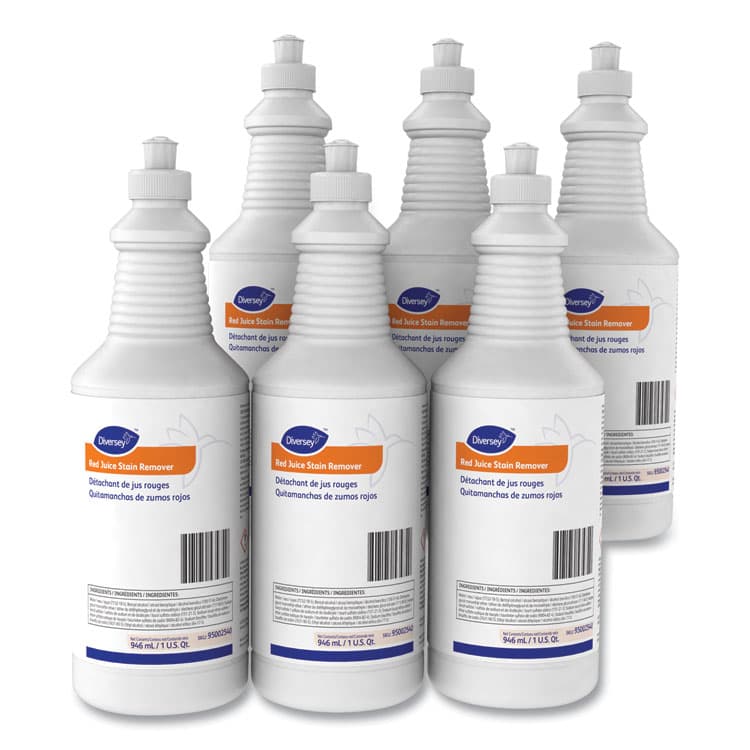 DIVERSEY Red Juice Stain Remover, 32 oz Bottle, 6 Bottles/Carton (DVO95002540)
