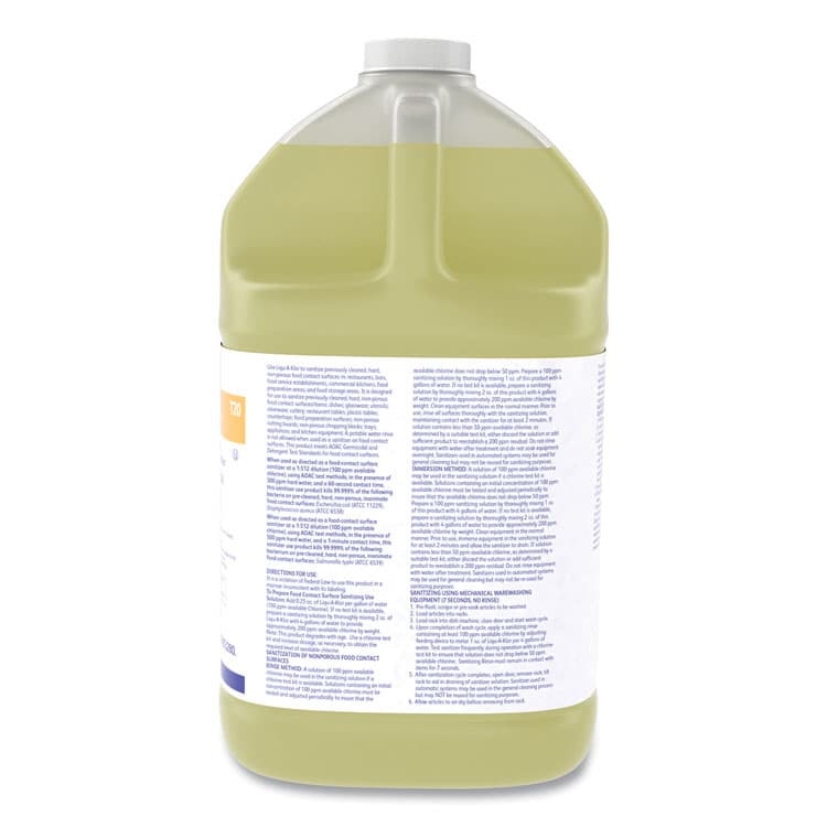 DIVERSEY Liqu-A-Klor Disinfectant/Sanitizer, 1 gal. Bottle, 4/Carton (DVO02853280) thumbnail 2