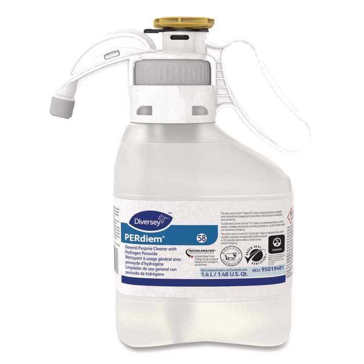 DIVERSEY PERdiem Concentrated General Cleaner with Hydrogen Peroxide, Fragrance-Free, 1.4 L SmartDose, 2/Carton (DVO95019481) thumbnail 4
