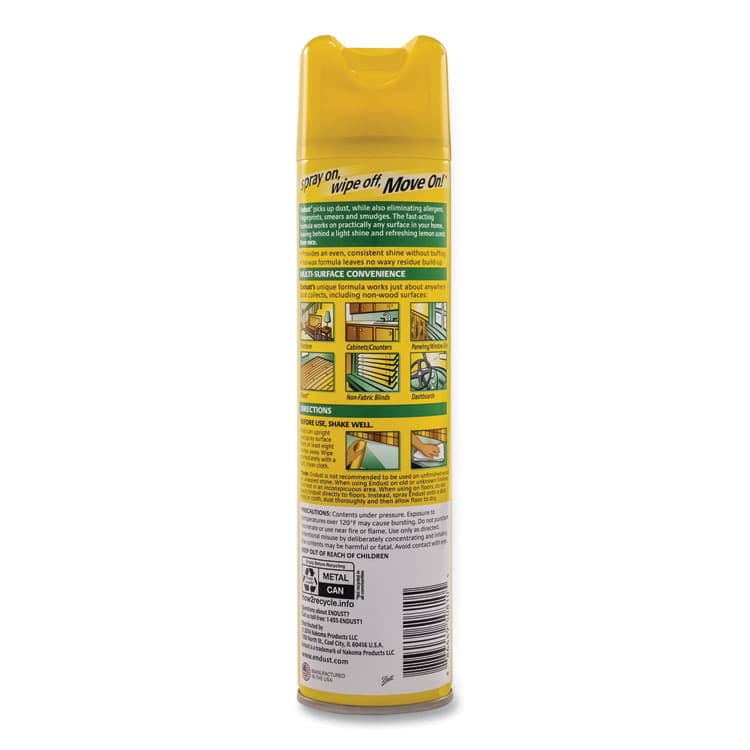 DIVERSEY Endust Multi-Surface Dusting and Cleaning Spray, Lemon Zest, 12.5 oz Aerosol Spray, 6/Carton (DVOCB508171) thumbnail 3