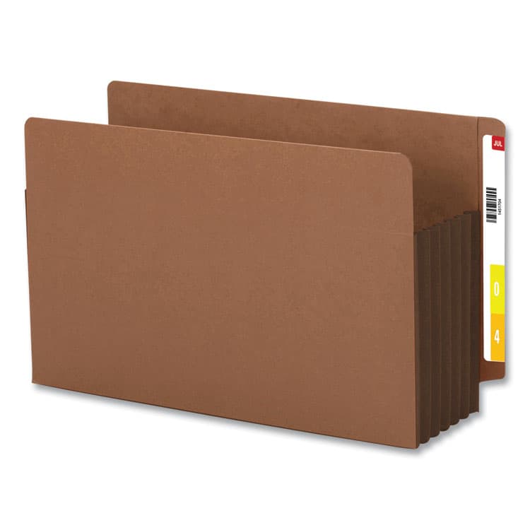 SMEAD MANUFACTURING CO. Redrope Drop-Front End Tab File Pockets, Fully Lined 6.5" High Gussets, 5.25" Expansion, Legal Size, Redrope/Brown, 10/Box (SMD74691) thumbnail 2