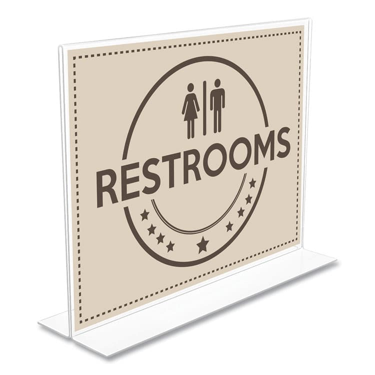 DEFLECTO CORPORATION Anti-Glare Stand Up Double Sided Sign Holder, 8.5 x 11, Clear (DEF879301)