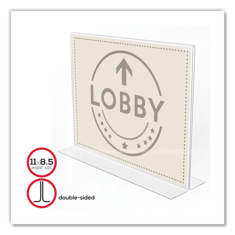 DEFLECTO CORPORATION Anti-Glare Stand Up Double Sided Sign Holder, 8.5 x 11, Clear (DEF879301) thumbnail 2