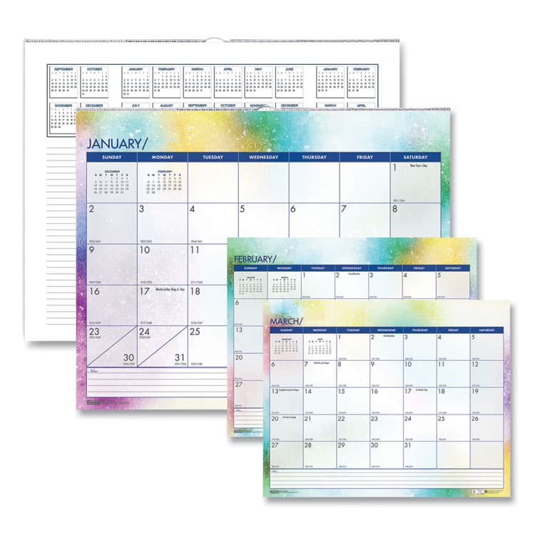 HOUSE OF DOOLITTLE Recycled Cosmos Wall Calendar, Night Sky Artwork, 14.88 x 12, White/Multicolor Sheets, 12-Month (Jan to Dec): 2026 (HOD3459)