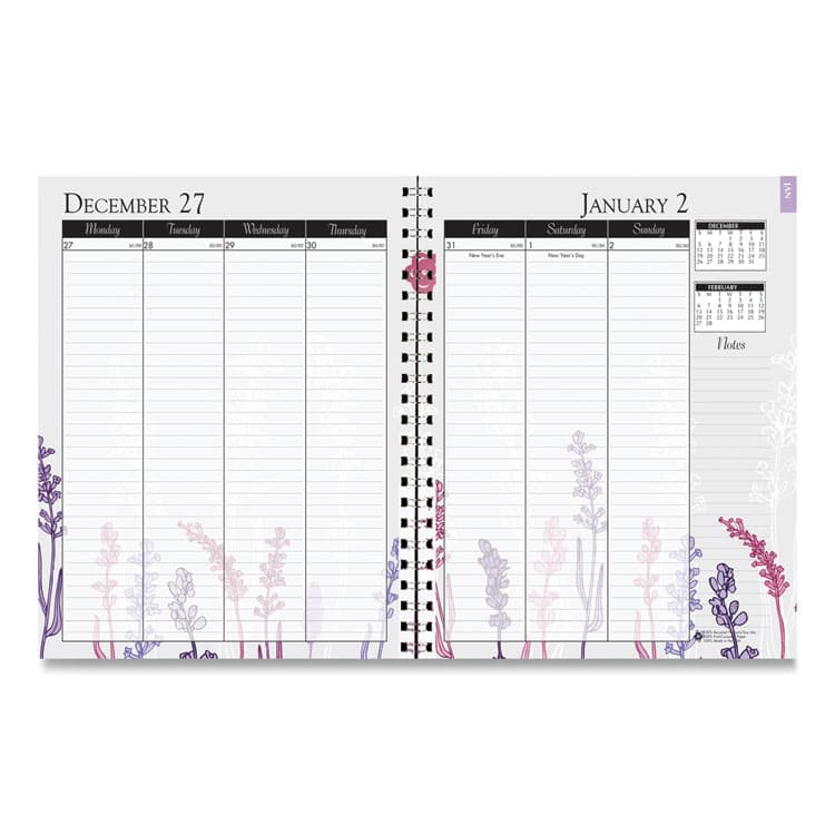 HOUSE OF DOOLITTLE Recycled Wild Flower Weekly/Monthly Planner, Wild Flowers Artwork, 9 x 7, Gray/White/Purple Cover, 12-Month (Jan-Dec): 2026 (HOD295674) thumbnail 3