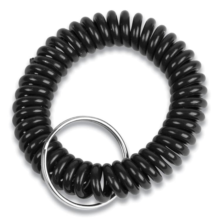 CONTROLTEK Wrist Key Coil Key Organizers, Black, 12/Pack (CNK565121)