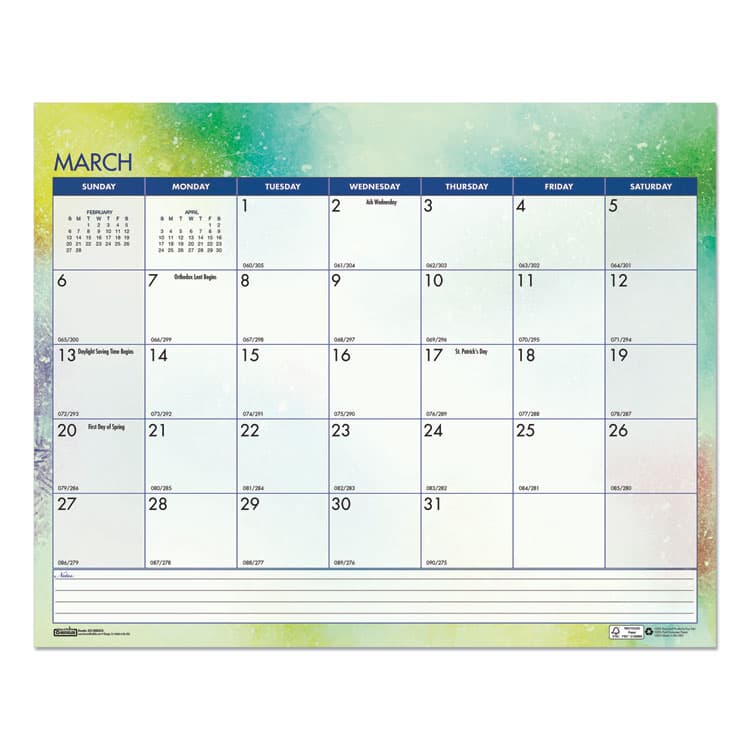 HOUSE OF DOOLITTLE Recycled Cosmos Wall Calendar, Night Sky Artwork, 14.88 x 12, White/Multicolor Sheets, 12-Month (Jan to Dec): 2026 (HOD3459) thumbnail 4