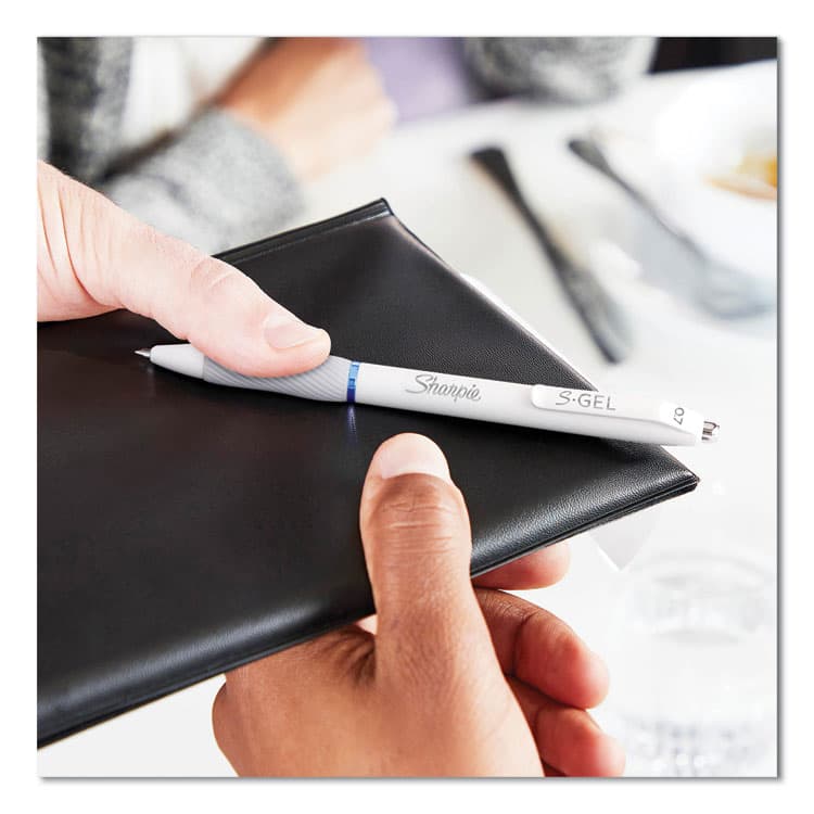 SANFORD S-Gel Fashion Barrel Gel Pen, Retractable, Medium 0.7 mm, Black Ink, Pearl White Barrel, Dozen (SAN2126236) thumbnail 4