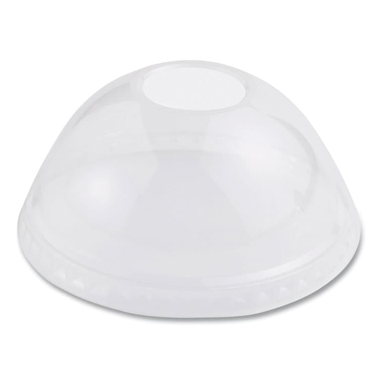 WORLD CENTRIC PLA Clear Cold Cup Lids, Dome Lid, Fits 9 oz to 24 oz Cold Cups, Plastic, Clear, 1,000/Carton (WORCPLCS12D)