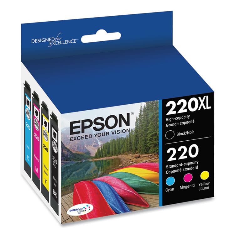 EPSON AMERICA, . T220XL-BCS (220XL) DURABrite Ultra High-Yield Ink, 175/165 Page-Yield, Black/Cyan/Magenta/Yellow (EPST220XLBCS) thumbnail 2